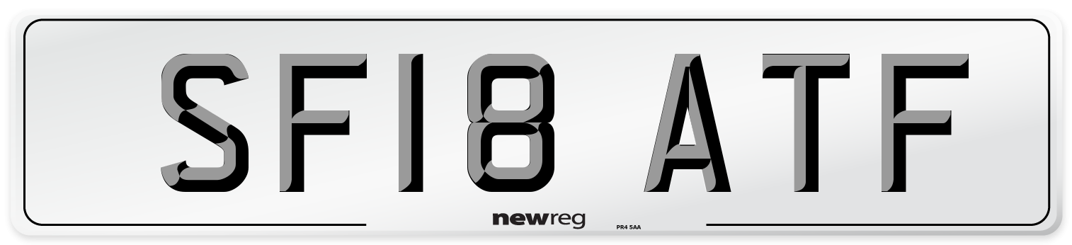 SF18 ATF Number Plate from New Reg